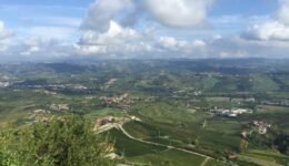 An image looking over European winegrowing appellations on a blue sky day