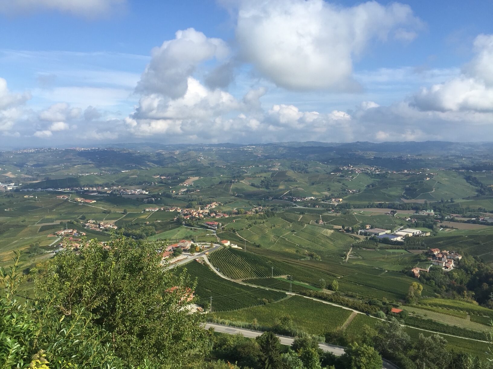An image looking over European winegrowing appellations on a blue sky day